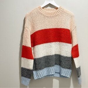TELLURIDE CLOTHING CO Women’s Multicolor Stripe Crew Neck Pullovert Sweater Sz L